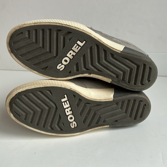 Sorel Out N About gray wedge sneaker lace up bootie waterproof suede leather up - Picture 6 of 16